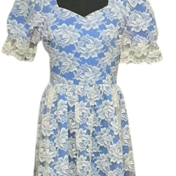 Handmade Vintage Costume Floral Lace Dress - Picture 5 of 15